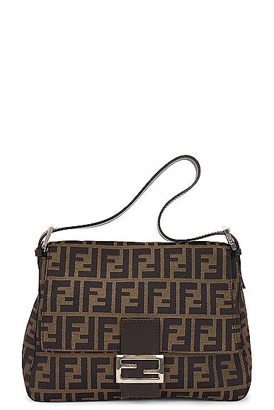 Fwrd Renew Fendi Zucca Mama Baguette Shoulder Bag In Brown Fwrd