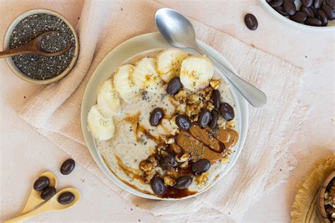 Chiapudding Ontbijt Met Banaan En Pindakaas Vegan