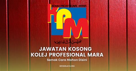 Jawatan Kosong Terkini Kolej Profesional Mara Jawatan Kosong Terkini