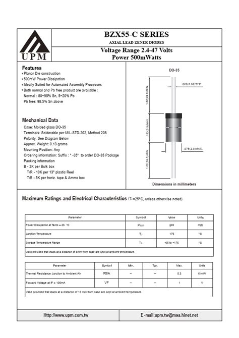 BZX55 C18 Datasheet 0 5W SILICON PLANAR ZENER DIODES