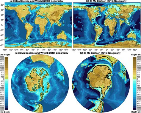 Palaeogeography In The Late Eocene Showing Two Alternative