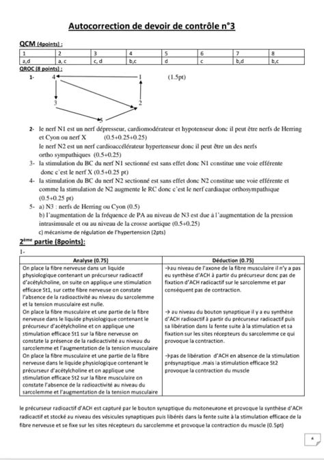 Bac Sc expérimentales Sciences SVT Devoir de contrôle 3 et correction