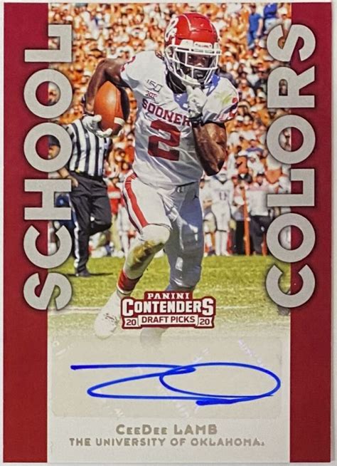 CeeDee Lamb Autographed 2021 Panini Contenders Draft Picks Oklahoma