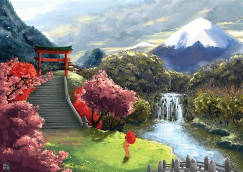 30 Perfect Japan Landscape Painting - Home, Decoration, Style and Art Ideas