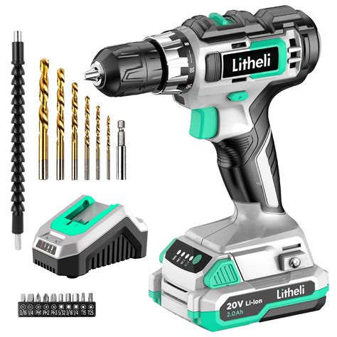 Litheli V Rechargeable Cordless Inch Drill Driver Kit With