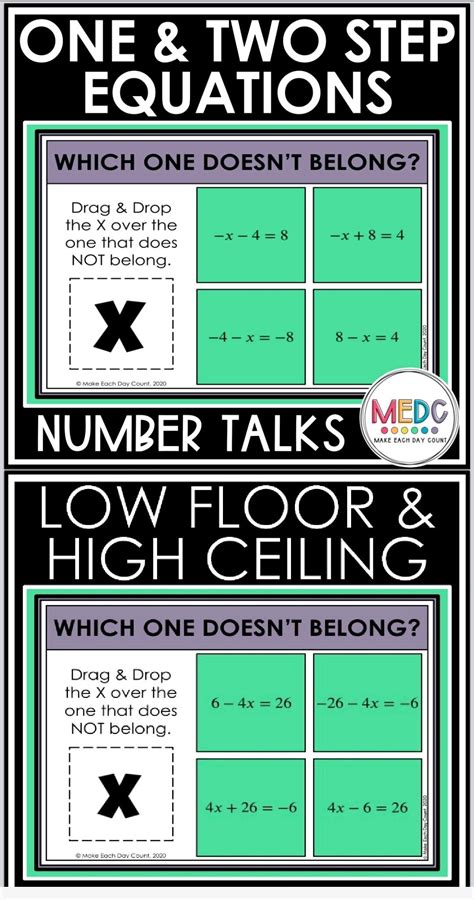 One Two Step Equations Which One Doesn T Belong Maths Activities