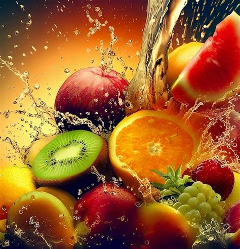 Premium AI Image A Picture Of Fruit Being Poured Into A Glass With