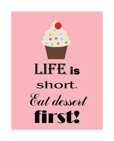 Life Is Short Eat Dessert First Print Illustrationer Og Plakater