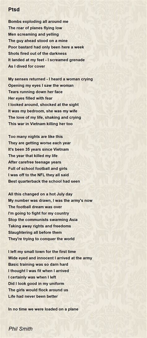 Ptsd Ptsd Poem By Phil Smith