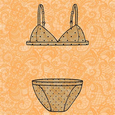 Hand Drawn Vector Lingerie Set Stock Vector Illustration Of Feminine