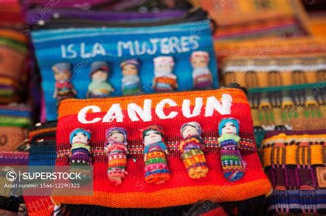 Colorful Souvenirs At The Market Stall In Town Center Isla Mujeres