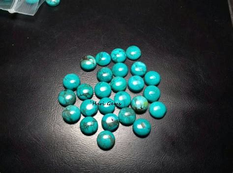 Pieces Mm Turquoise Cabochon Round Good Quality Natural Turquoise