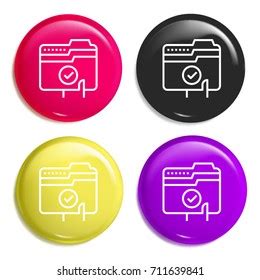 File Multi Color Glossy Badge Icon Stock Vector Royalty Free