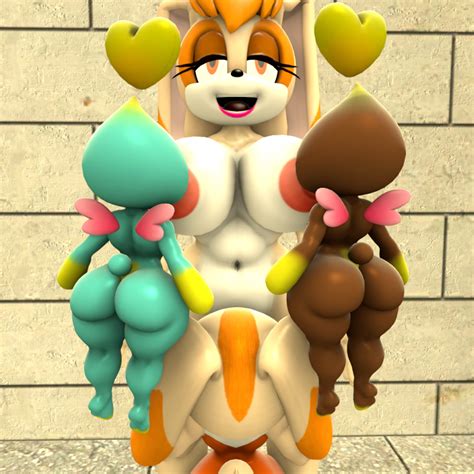 Rule 34 3d Breast Sucking Brown Eyes Chao Sonic Cheese The Chao Chocola The Chao Clothing