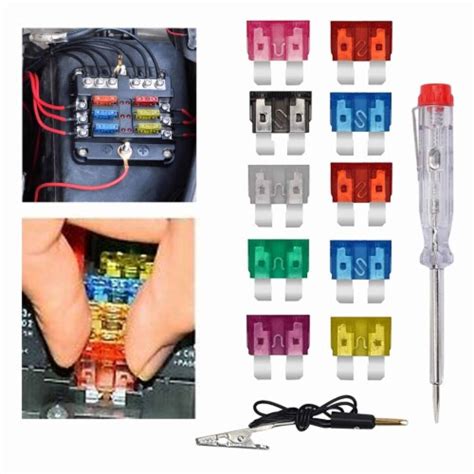 12 Pc Car Fuses Assortment Kit Blade Type Automotive Fuse Electrical