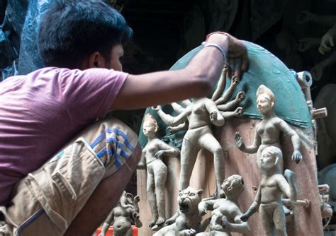 In A First Maa Durga Idol Made In Kolkata S Famed Potters Hub