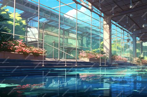 Premium Photo Thrilling Pool Indoor Anime Visual Novel Game Generate Ai