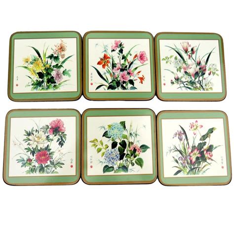 Vintage Pimpernel Coasters Set Of 6 With Cork Backs Oriental Etsy