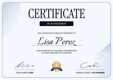 Employee Recognition Certificates | Renderforest