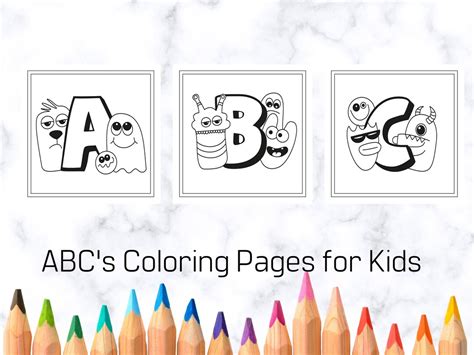 Alphabet Monster Coloring Pages for Kids Printable Coloring Pages for ...