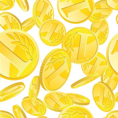 Golden Coins Seamless Pattern Stock Vector Illustration Of Pattern