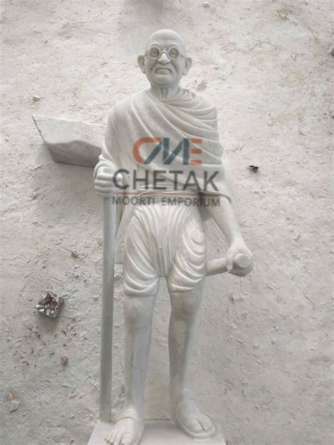 White Marble Mahatma Gandhi Statue For Promotional Use Size Dimension