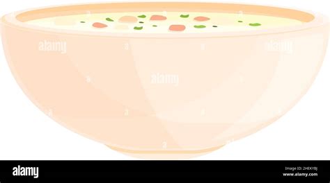 Lunch Cream Soup Icon Cartoon Vector Hot Bowl Curry Food Stock Vector