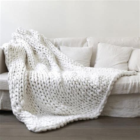 Prettyui 100 Acryl Hand Chunky Knitted Blanket Thick Yarn Throw