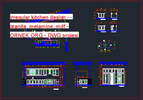 Proje Sitesi Raf Melamin Autocad Projesi