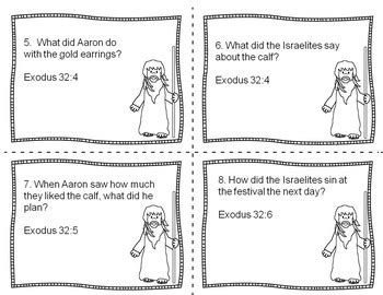 Bible Task Cards: The Golden Calf by Bible Activities | TPT