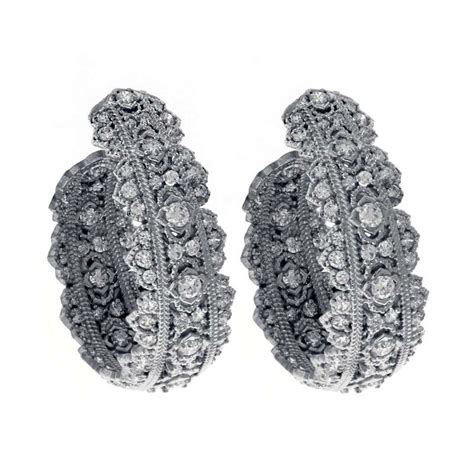 Harry Winston 817 Carat Diamond And Platinum Inside Out Hoops Earrings For Sale At 1stdibs