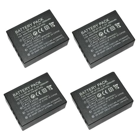 4 Pcs 1600 MAh NP W126 NPW126 W126 Battery For Fujifilm Fine Pix X Pro1