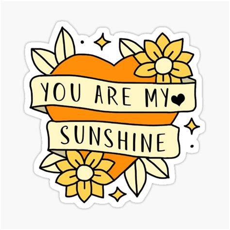 You Are My Sunshine Sticker For Sale By Lucevenere Redbubble