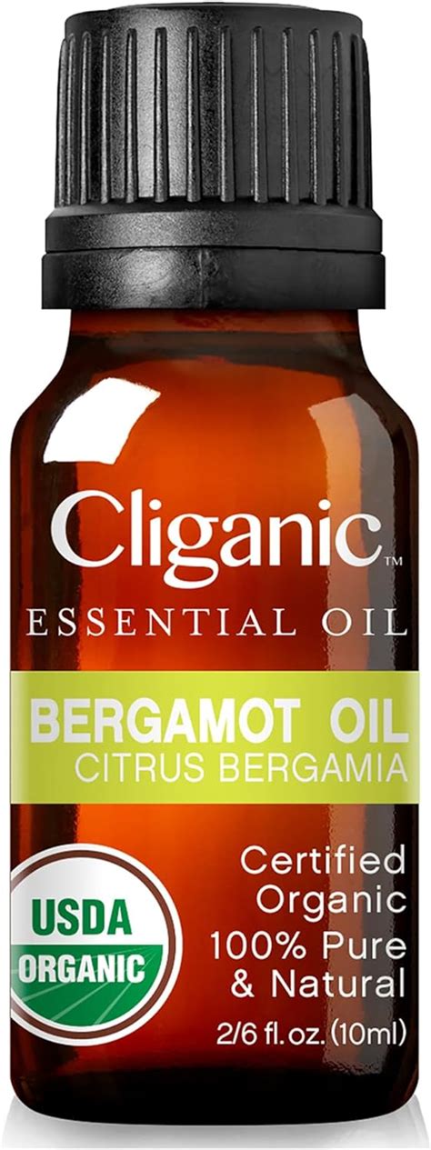 Cliganic Organic Bergamot Essential Oil 10 Ml 100 Percent Pure Single