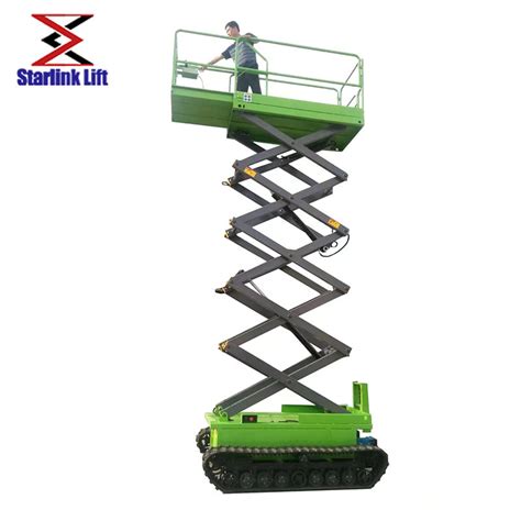 Kg M Tyre Crawler Type Aerial Self Propelled Scissor Lift