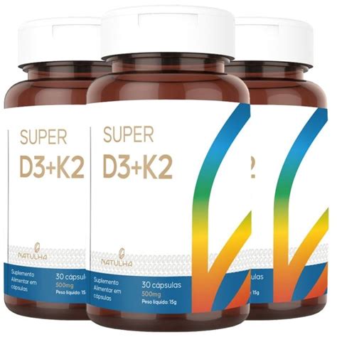 Kit 3x Super D3 K2 Mk 7 30 Cápsulas Natulha Natulha