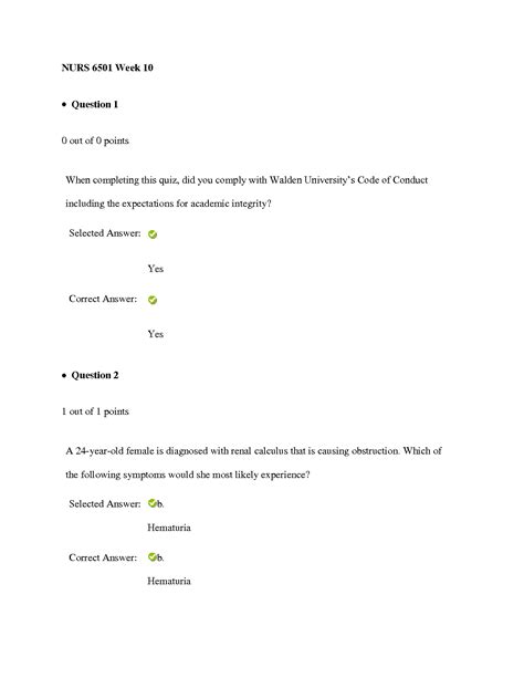 SOLUTION Walden University Nurs 6501 Week 10 Quiz Studypool