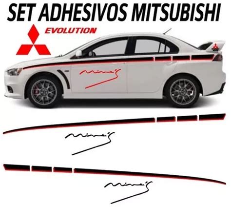 Sticker Adhesivo Laterales Logo Mines Mitsubishi Lancer Cuotas Sin