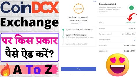 How To Deposit Money Instantly In Coindcx Exchange Imps Zero Fee