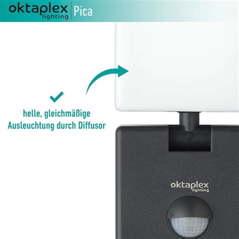 Oktaplex Led Au Enwandlampe Mit Bewegungsmelder Pica W Lm K