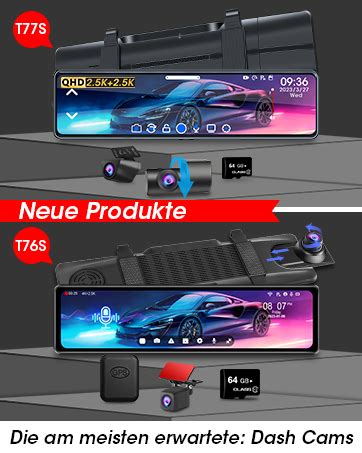 10 Spiegel Dashcam mit Rückfahrkamera Dual 1080P Rückspiegel Dashcam