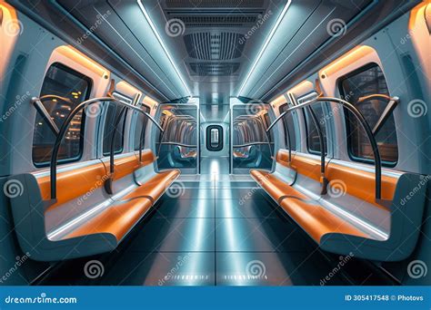 New Modern Futuristic Interior Cabin Train Metro Subway for Urban Areas ...