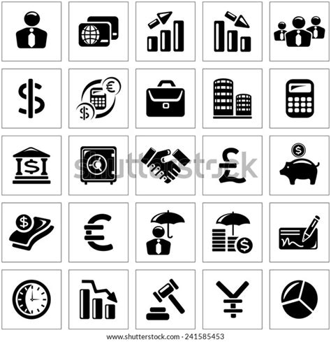 Business Finance Icon Set Stock Vector Royalty Free 241585453 Shutterstock