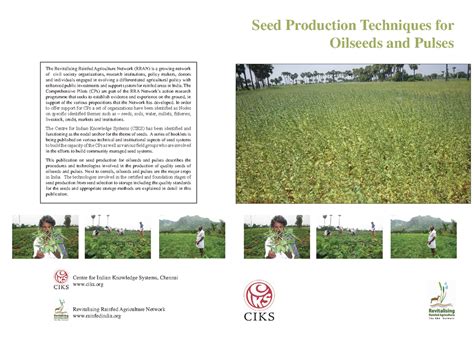 2 Seed Production Techniques For Oilseeds And Pulses Seed Production