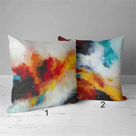 Abstract Throw Pillow Covers Art Pillow Case Blue Red Black Yellow