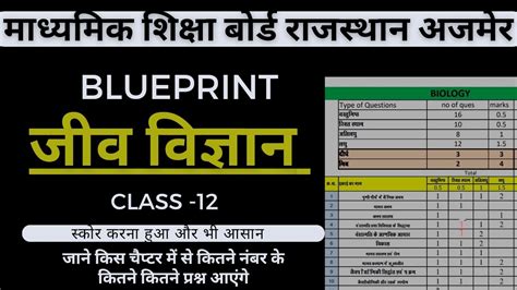 Biology Blueprint Class 12 2024 YouTube