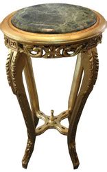 Casa Padrino Baroque Side Table Round Gold With Green Marble Top 37 Cm