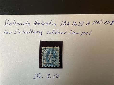 Stehende Helvetia Nr 93 A 1905 1908 Kaufen Auf Ricardo