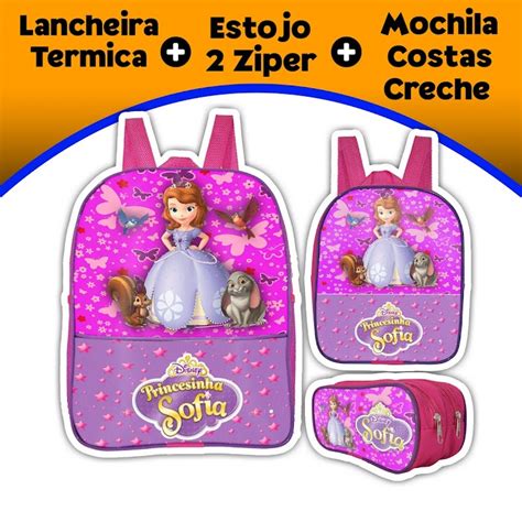 Kit Mochila Escolar Infantil Menina Pequena Lancheira T Rmica Estojo