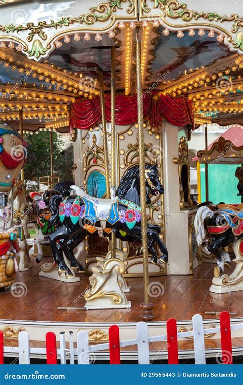 Vintage Carousel Or Merry Go Round Stock Image Image Of Circle